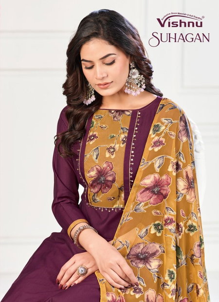 Suhangan By Vishnu Vichitra Silk Dress Material Wholesale Online